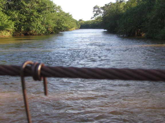 Río Panderos con su fuerte caudal.. 