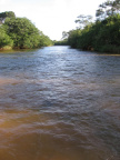 Río Panderos con su fuerte caudal.. 