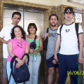 Enrique, Carmen, Claudia, VHS y Ulises en la entrada del elevador Larcerda. gracias Carmen por la foto !